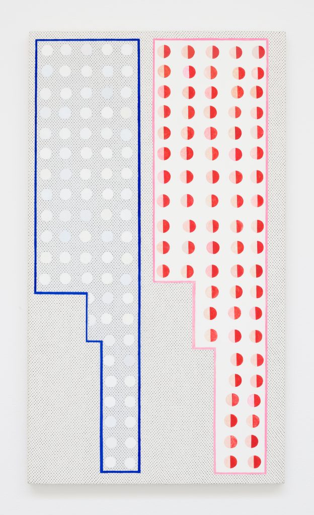 Sam Martineau Chance Meeting, 2015 Acrylic on cotton 30 x 17 x 3/4 inches (76.2 x 43.2 x 1.9 cm) Courtesy the artist and David Zwirner, New York/London.