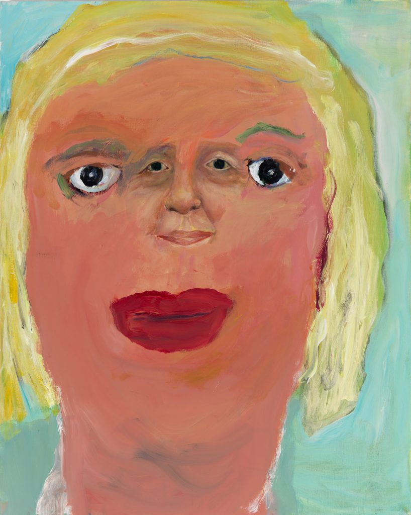 Margot Bergman 'Wilma Rose'. 2012 Acrylic on found canvas, 30 x 24 inches, (76.2 x 60.96 cm). Courtesy Anton Kern Gallery, New York and Corbett vs. Dempsey, Chicago