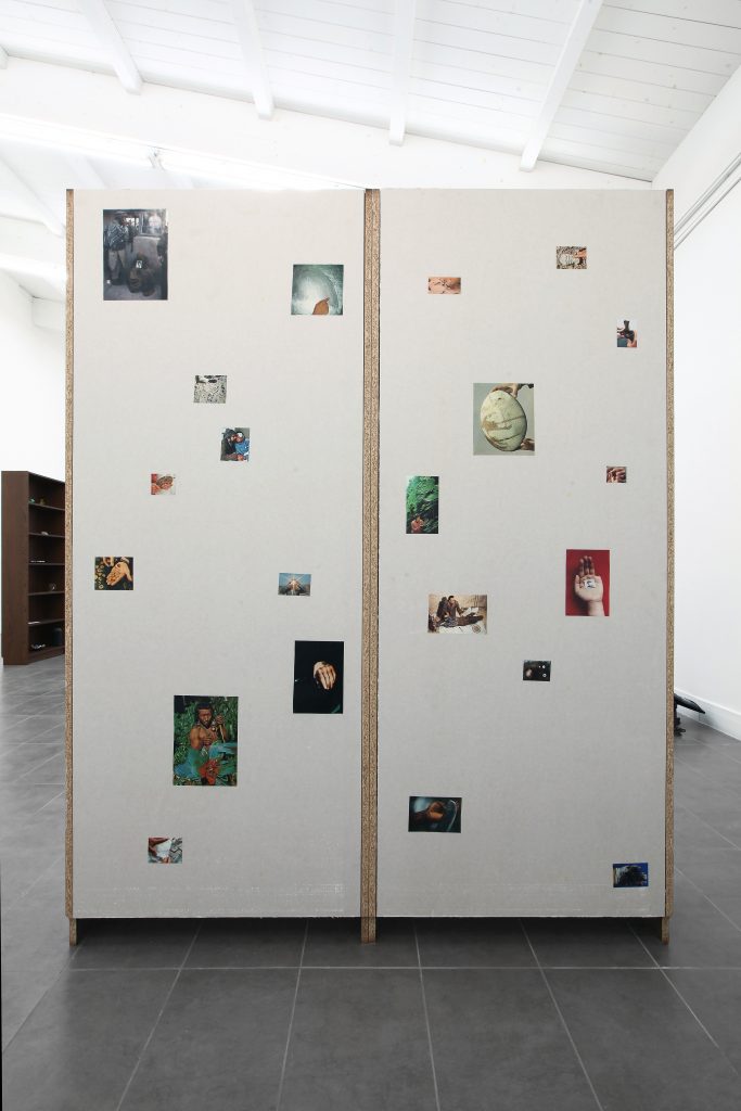 Nicolás Lamas Anarchive I (2016) Bookcase, objects and images cm. 202x160x28 (in. 79 1/2x63 x11). Courtesy of Brand New Gallery.