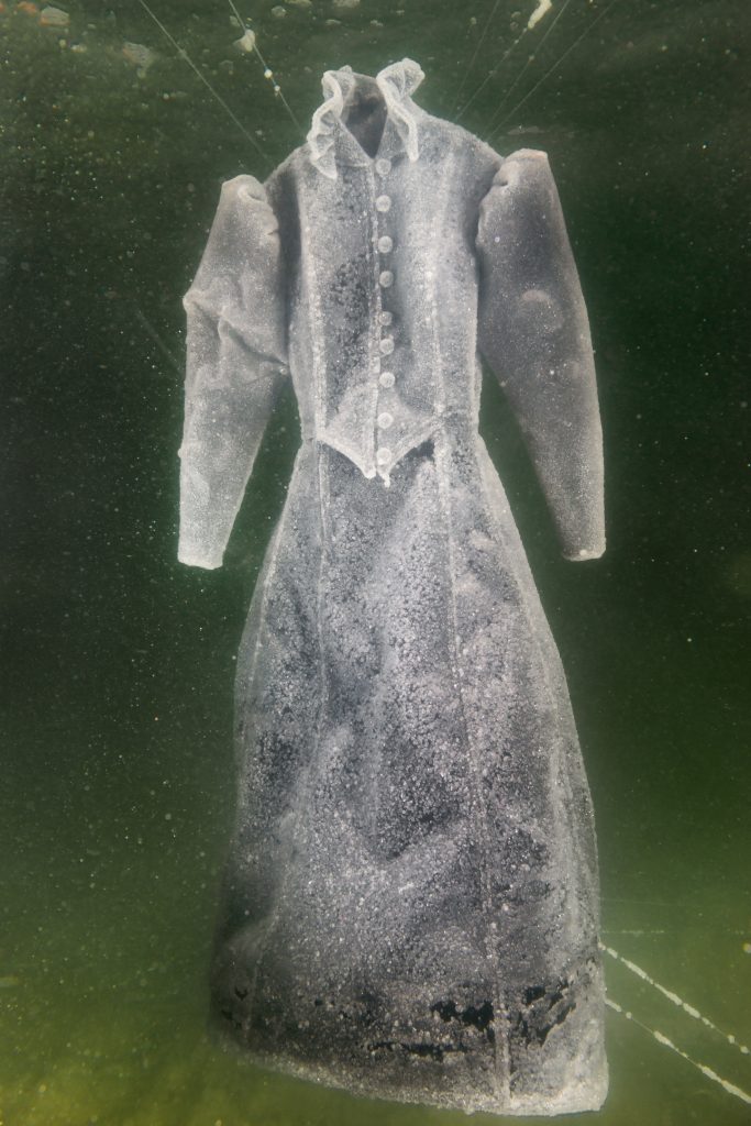 Sigalit Landau, Salt Crystal Bride Gown V, 2014, Colour Print, 163 x 109 cm, Courtesy the artist and Marlborough Contemporary, London. Photo: Studio Sigalit Landau.