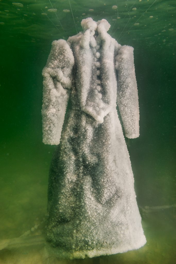 Sigalit Landau, Salt Crystal Bride Gown VII, 2014, Colour Print, 163 x 109 cm, Courtesy the artist and Marlborough Contemporary, London. Photo: Studio Sigalit Landau.