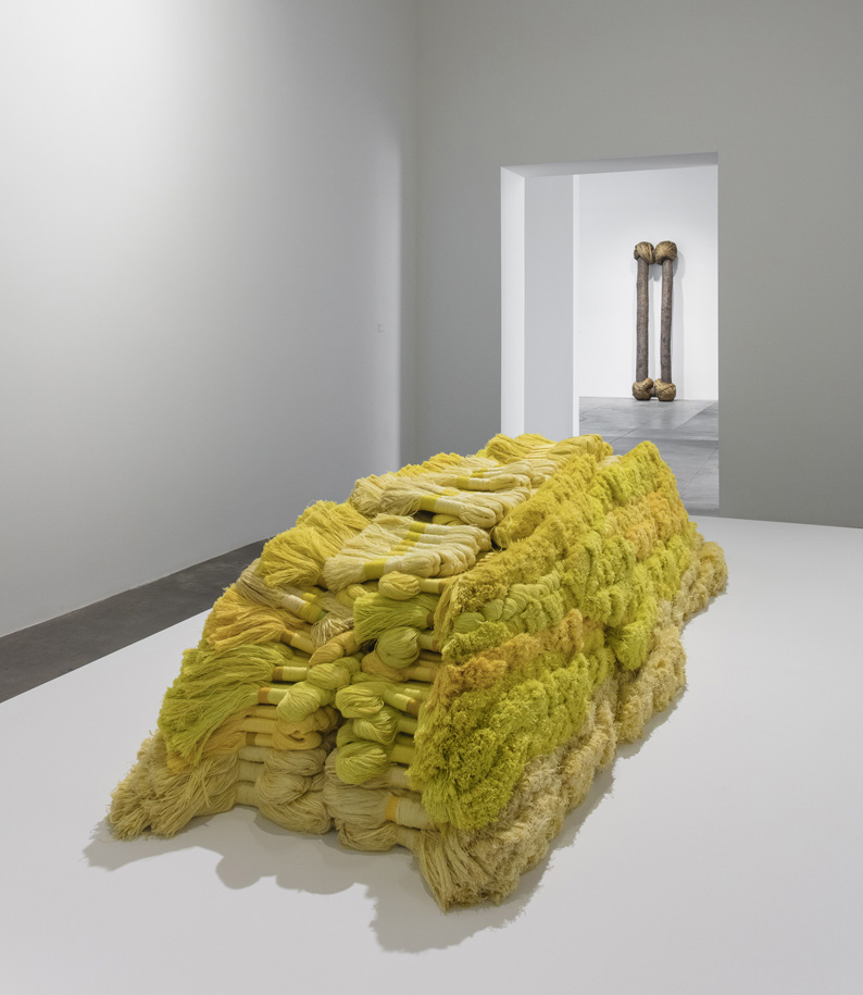 Sheila Hicks, Banisteriopsis, 1965 – 1966 and Banisteriopsis II, 1965 – 1966 / 2010 (Banisteriopsis) The Montreal Museum of Fine Arts, Liliane and David M. Stewart Collection (Banisteriopsis II) The Institute of Contemporary Art, Boston; Gift of the artist in honour of Jenelle Porter, 2012.26 Installation view, ‘Revolution in the Making: Abstract Sculpture by Women, 1947 – 2016’, Hauser Wirth & Schimmel, 2016 Courtesy the artists and Hauser & Wirth Photo: Brian Forrest