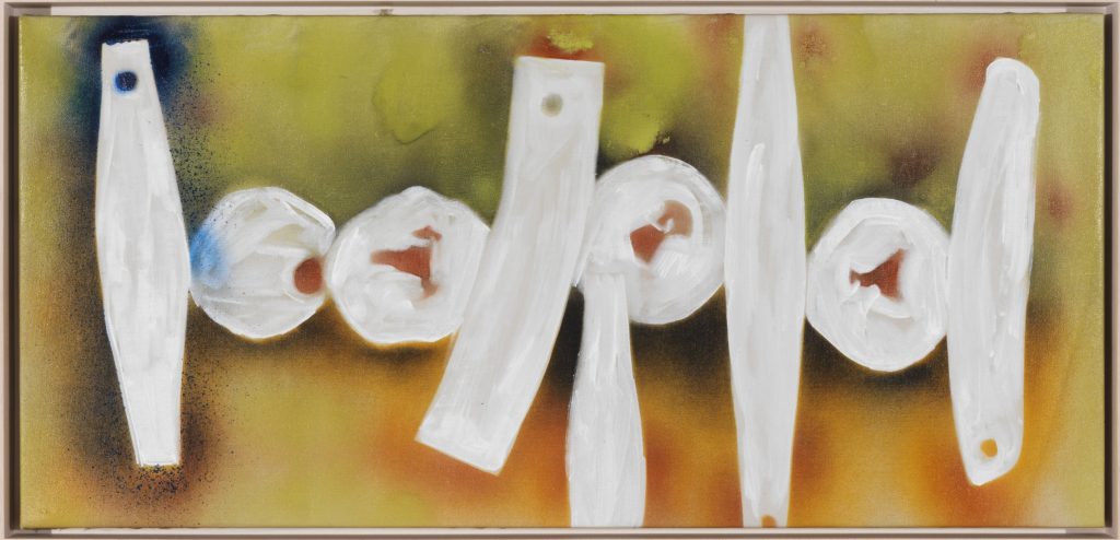 David Smith Untitled 1964 Spray enamel on canvas 38.1 x 80.6 cm / 15 x 31 3/4 in. © The Estate of David Smith Courtesy the Estate and Hauser & Wirth.