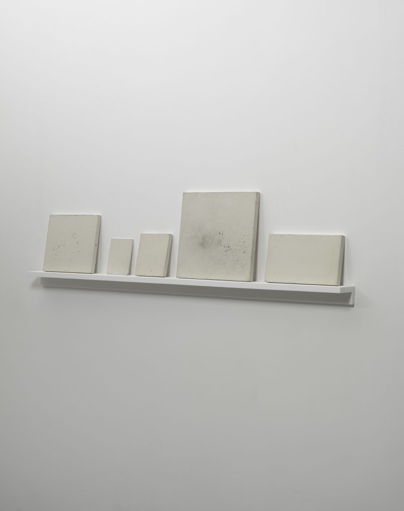 John Latham Five noits: One Second Drawings, 1971-1972 paint on wood, Dimensions variable. © The John Latham Foundation; Courtesy Lisson Gallery