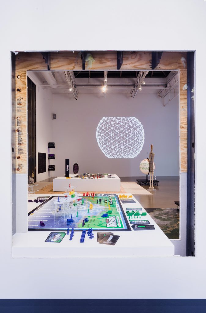Simon Denny, Blockchain Future States, Installation view, 2016. Courtesy of the artist and Petzel, New York.