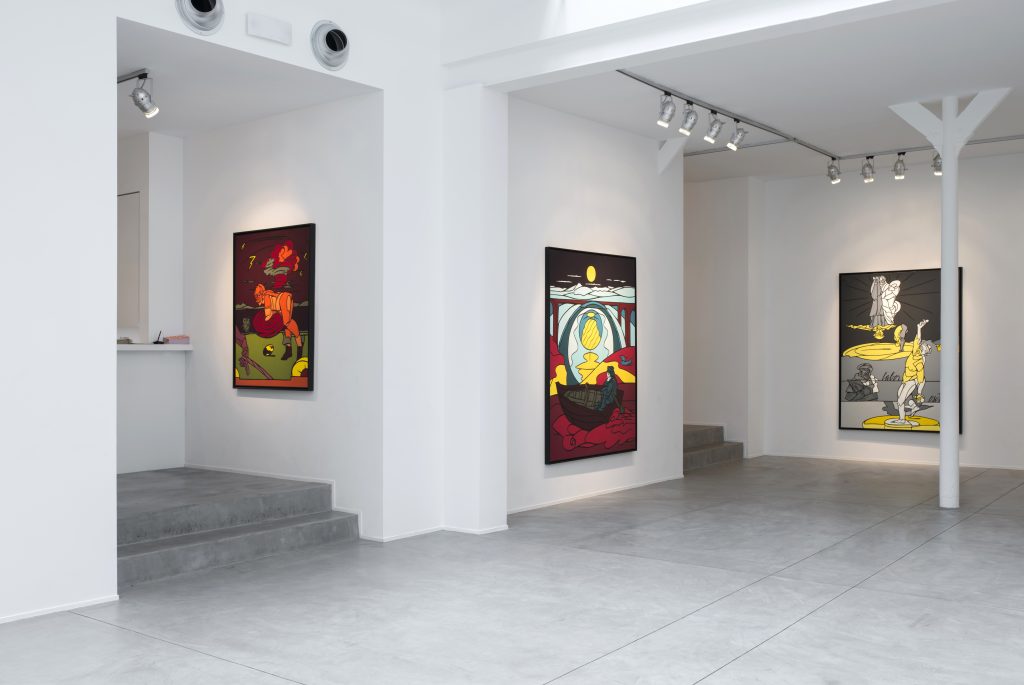 Installation views of Valerio Adami’s Recent Works, at Galerie Daniel Templon Brussels. Courtesy of the artist and Galerie Daniel Templon, Paris and Brussels. Photographies: Isabelle Arthuis.