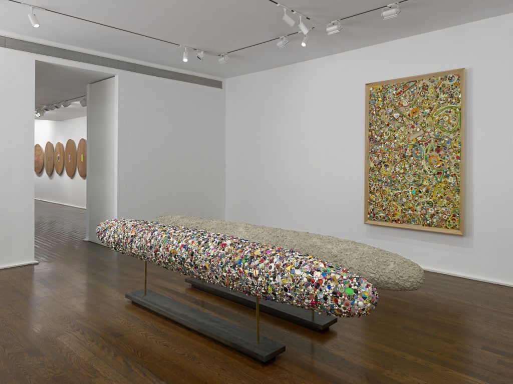 Installation view, 'Mike Kelley. Memory Ware', Hauser & Wirth New York, 2016 Art © Mike Kelley Foundation for the Arts. All Rights Reserved / Licensed by VAGA, New York, NY Courtesy the Foundation and Hauser & Wirth. Photo: Genevieve Hanson
