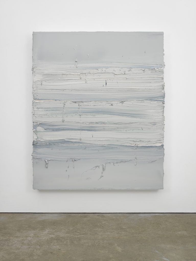 Jason Martin, Untitled (Davy’s Grey / Payne’s Grey), 2016 Oil on aluminium, 242 x 199 cm (95 ¼ x 78 3/8 in) © Jason Martin; Courtesy Lisson Gallery