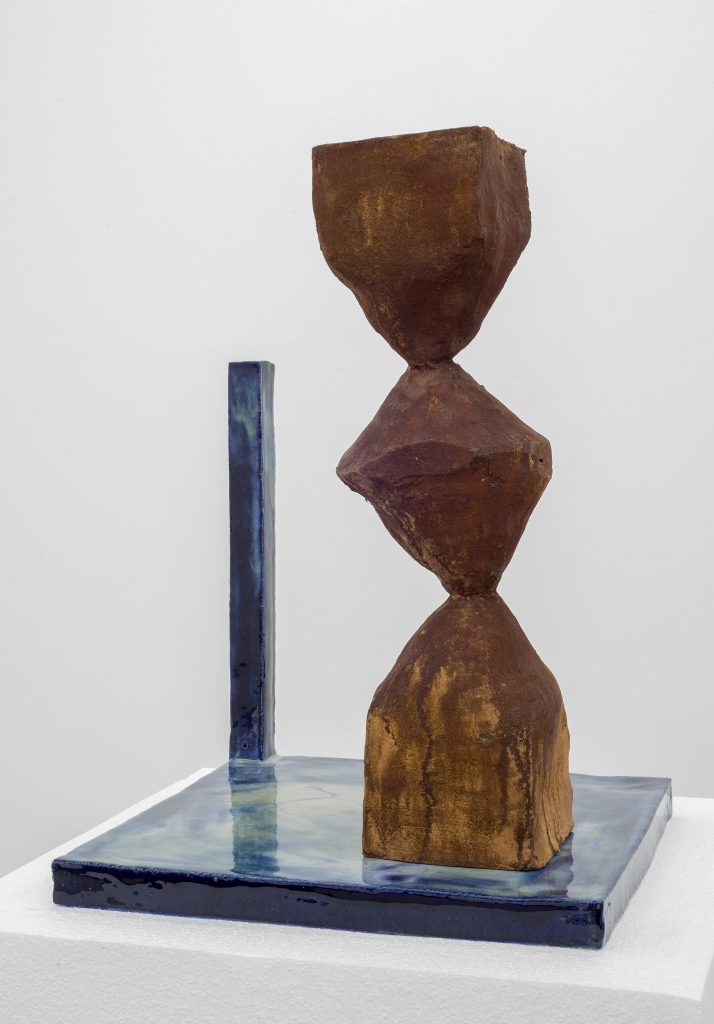 Jesse Wine 'Metaphysical composition with familiar object' 2016 Glazed ceramic, 52 x 37 x 37 cms / 20 1/2 x 14 5/8 x 14 5/8 ins. Courtesy the Artist; Mary Mary, Glasgow.