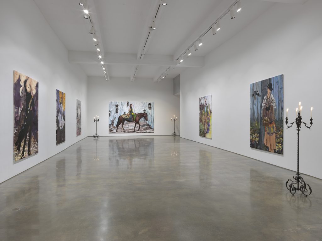 Paulina Olowska 'Wisteria, Mysteria, Hysteria' Installation view, Metro Pictures, November 4 - December 22, 2016. Courtesy of Metro Pictures.